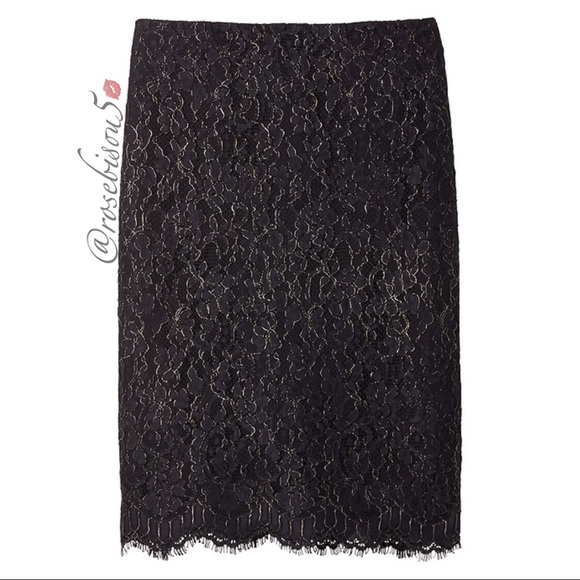 💋HP {BANANA REPUBLIC} Metallic Lace Pencil Skirt - Picture 8 of 8